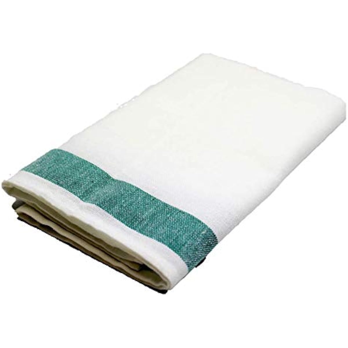 Made in Japan, linen blend glass towel, 50% cotton, 50% linen, 40 x 70, for professional use, for commercial use [10 pieces] (green border)