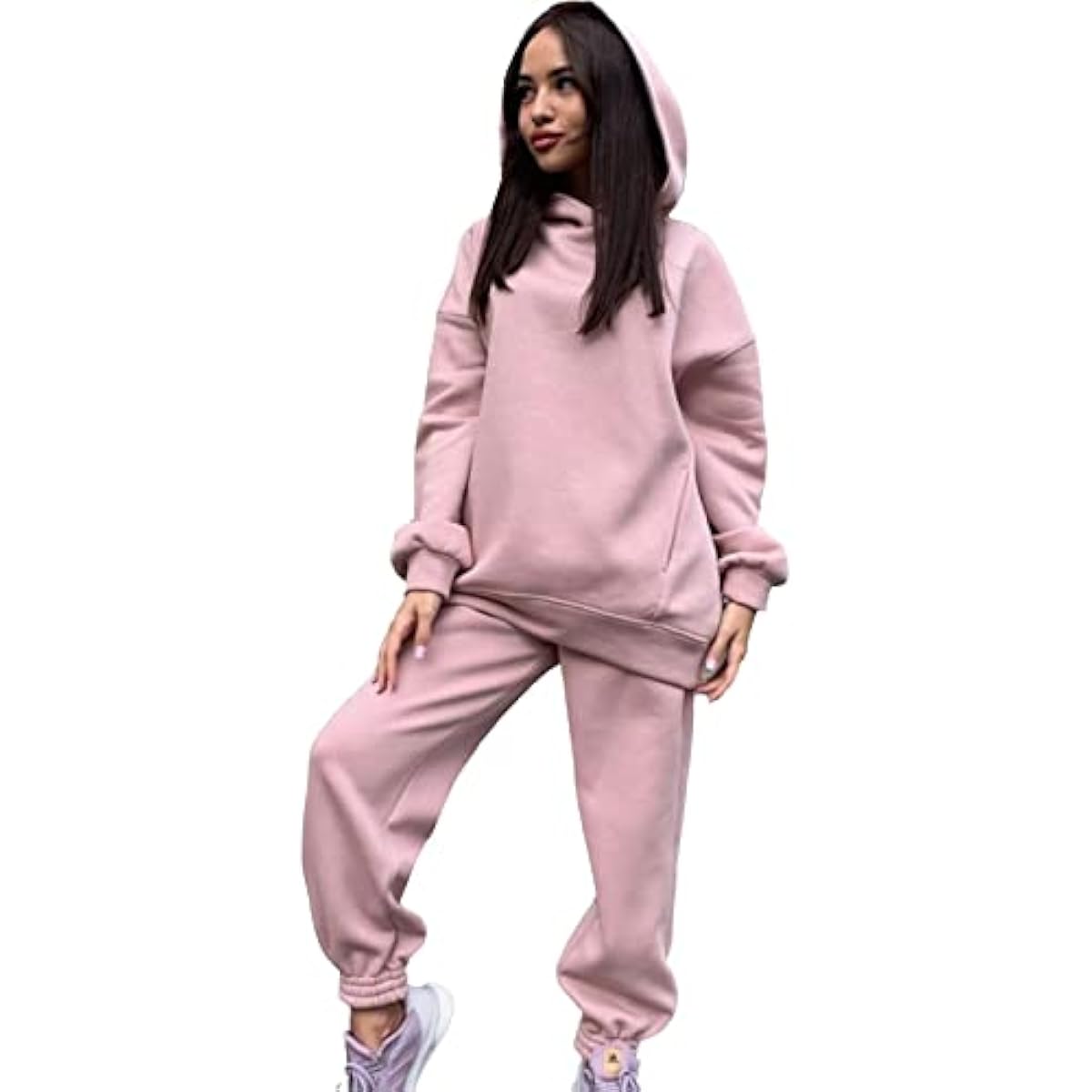 [SUN KAKU] 11 Color Sweatshirt Parka Setup Top and Bottom Set Women's Plain Big Silhouette Spring Autumn Winter M~3XL