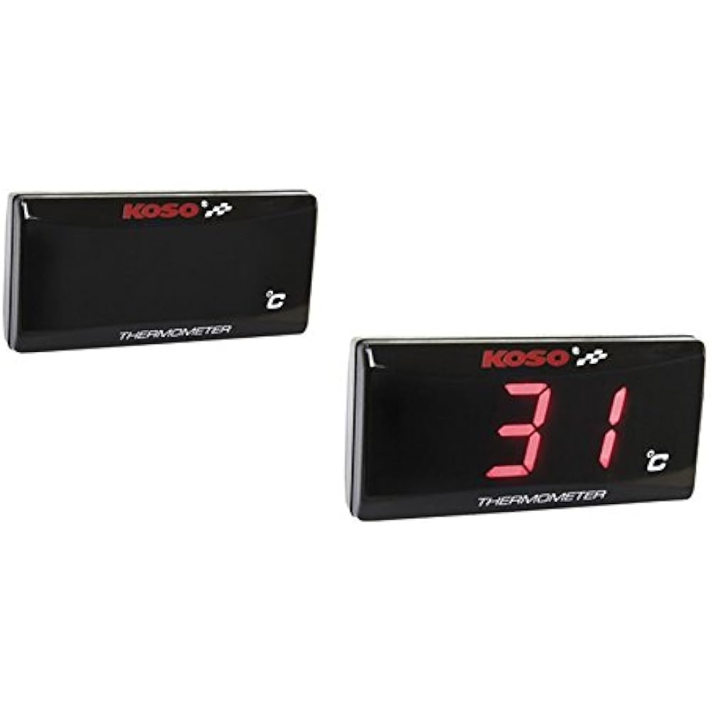 KOSO LED oil temperature gauge (red luminescence) M18 x P1.5 sensor included ZRX1200 Daeg/ZRX1200/ZRX1100/ZZR1100/Zephyr 1100/GPZ1100/ZX-10/GPZ900R/GPZ750R/ZRX400/Ninja 250R