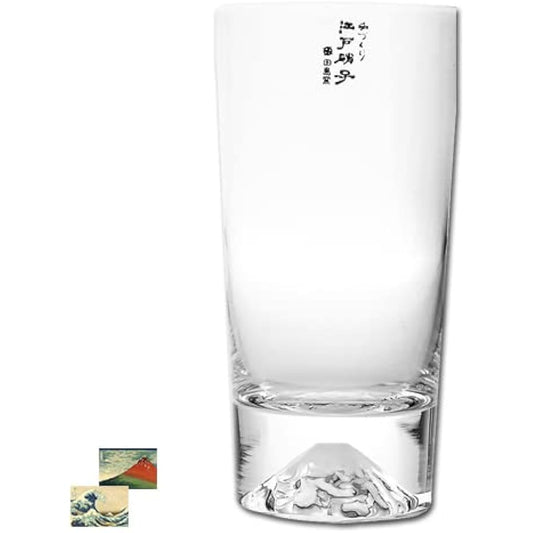 Mt. Fuji Glass Tajima Glass Mt. Fuji Tumbler Glass Plain Souvenir Grand Prix Edo Glass Kiriko Beer Father's Day Sixtieth Birthday Marriage Foreign Overseas Souvenir Celebration Gift Present Present MADE IN JAPAN Made in Japan Paulownia Box Thirty-Six Vie