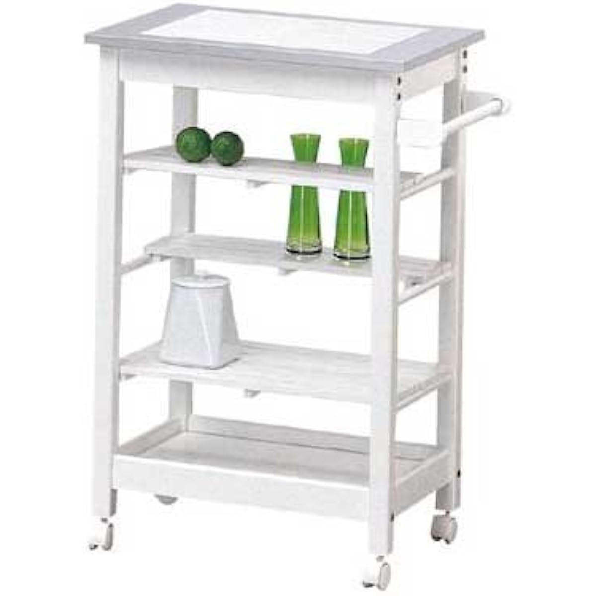 SHIRAI Sherina Kitchen Wagon (with 4 moving shelves) Width 62cm Silver SHL-560WSV