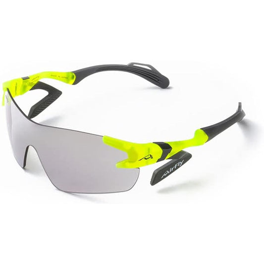 "Domestic regular product" AirFlay sports sunglasses without nose pads AF-301L series Frame color Neon yellow matte Lens color Mist gray Visible light transmittance 14% UV cut rate 99% or more Product number AF-301 C-31L