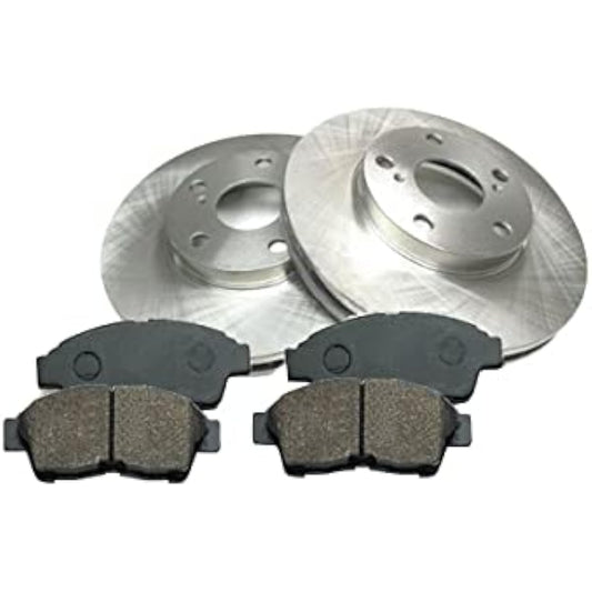 Suzuki Wagon R (MC11S MC12S MC21S MC22S MH21S) Alto (HA12S HA12V HA22S HA23S HA23V HA24S HA24V) Front Brake Rotor Disc + Brake Pad Left and Right Set 55311-67H00 55810-58J00