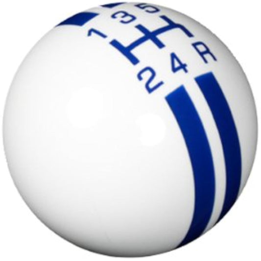 SPEED DAWG SK502NL-RBL-5RDR White/Dark Blue Rally Stripe 5-speed Shift Knob