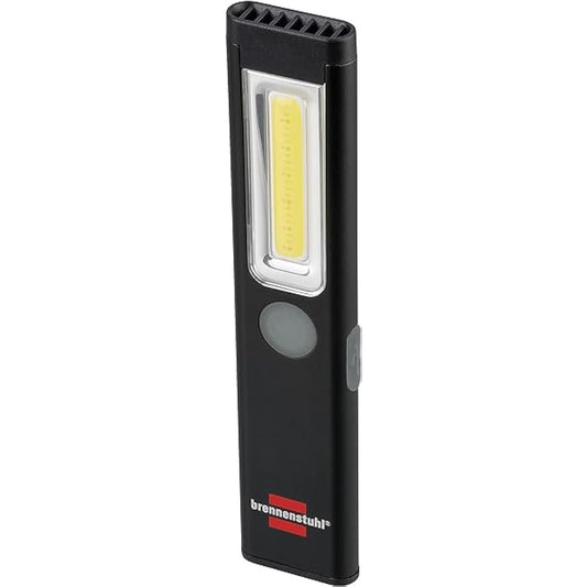 Brennenstuhl PL 200AC Rechargeable LED Handy Light, Small, Magnetic Adsorption, Work Light, COB Light, 200lm, Up to 12 Hours, Back Hanging Clip Included, Outdoor DIY (Japanese Instruction Manual Included)