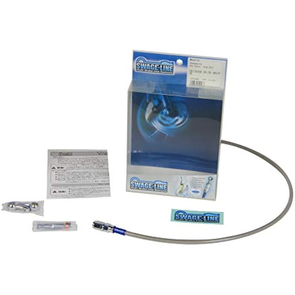 Swage-Line Brake Hose Kit Front Aluminum Plated/Clear Hose MAJESTY S [XC155 Majesty S] (13-14) [HTRC3]