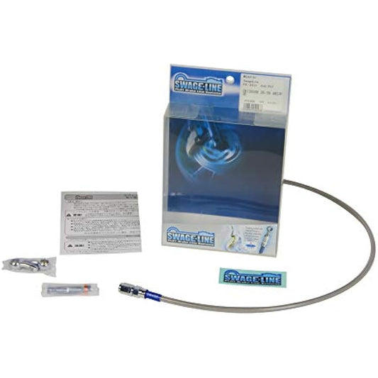 Swage-Line Brake Hose Kit Front Aluminum Plated/Clear Hose MAJESTY S [XC155 Majesty S] (13-14) [HTRC3]