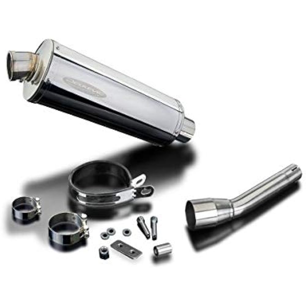 DELKEVIC Slip-on Stainless Steel Oval Muffler for YAMAHA YP250R XMAX 2010-2013 350mm KIT04EE
