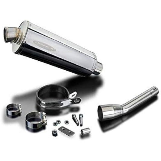 DELKEVIC Slip-on Stainless Steel Oval Muffler for YAMAHA YP250R XMAX 2010-2013 350mm KIT04EE