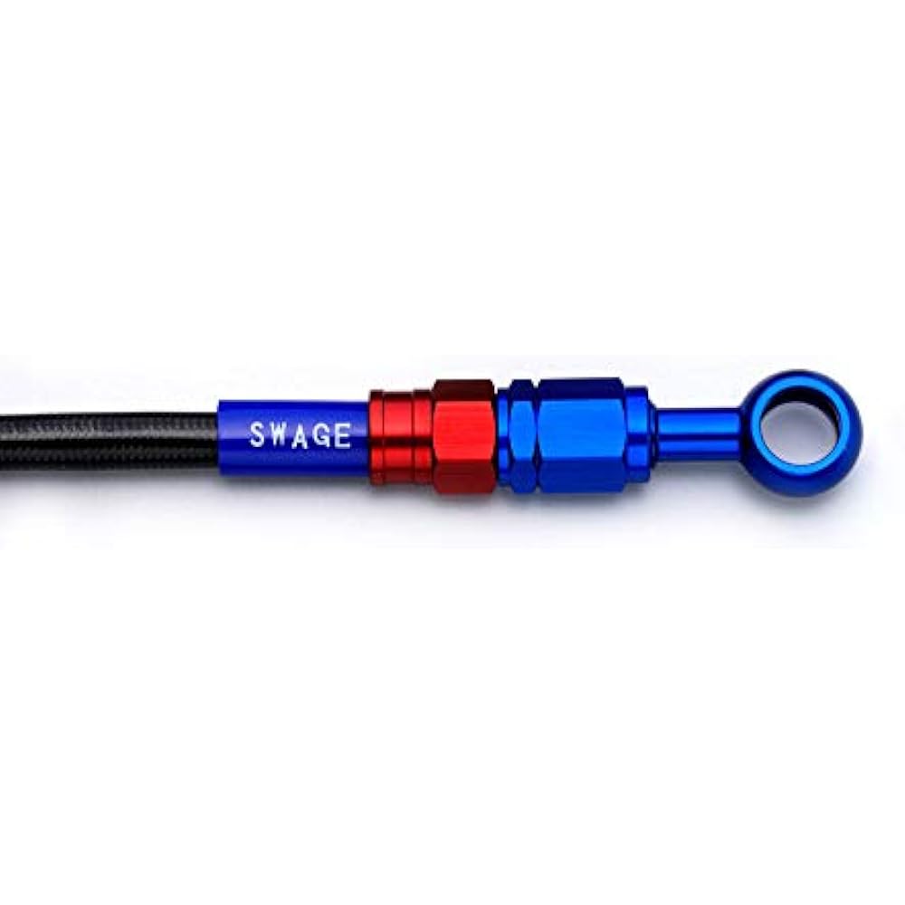 Swage-Line Brake Hose Kit Rear Aluminum Black/Black Hose MAJESTY S [XC155 Majesty S] (13-14) BARB351
