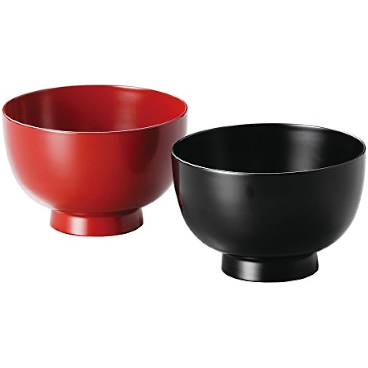 Masano Black 8.4X13X13cm "Echizen lacquerware" washing machine compatible couple bowl (large) black/vermilion