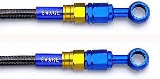 SWAGE LINE Easy Order Hose General Purpose Hose Aluminum (Black/Black) Black Smoke Hose Banjo Adapter Included (Straight + Straight) 600mm BAKB-1111M-0600