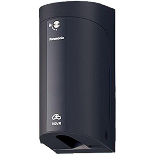 Panasonic EV/PHEV charging grounded outdoor outlet with cover, simple key included, for both exposed and embedded use, for 100V, black WK4411B