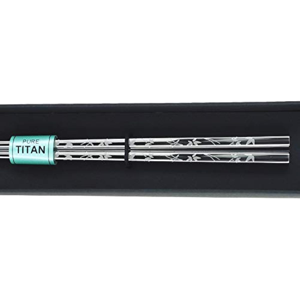 Domestic titanium chopsticks, Japanese-style carving pattern, laser engraving, pure titanium, Katsuki chopsticks, Shochiku