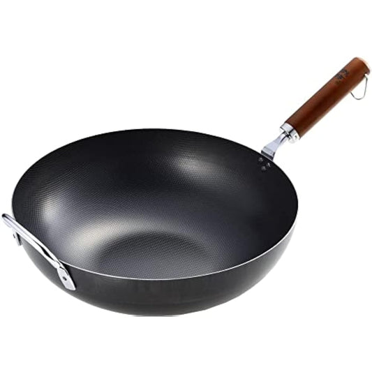 Castle Enterprises Yoshikawa Gogi Made in Japan Iron Pot 33cm Wooden Handle Gift Wrapping Specification Black
