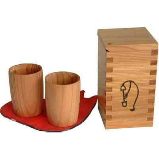 Natural Akita cedar sake set <Made in Japan>