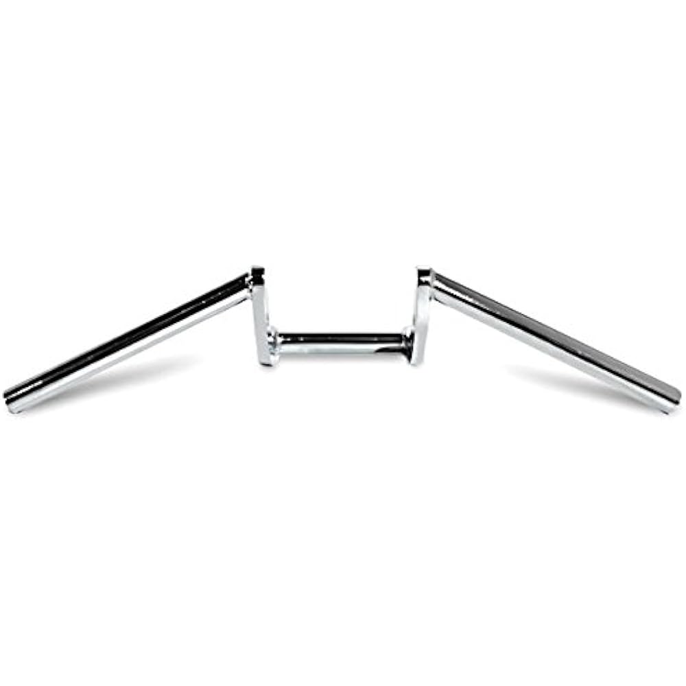 Krator Motorcycle Handlebar 1 Inch Chrome Steel Z Bar Style Bobber Cruiser Cafe Racer Bike