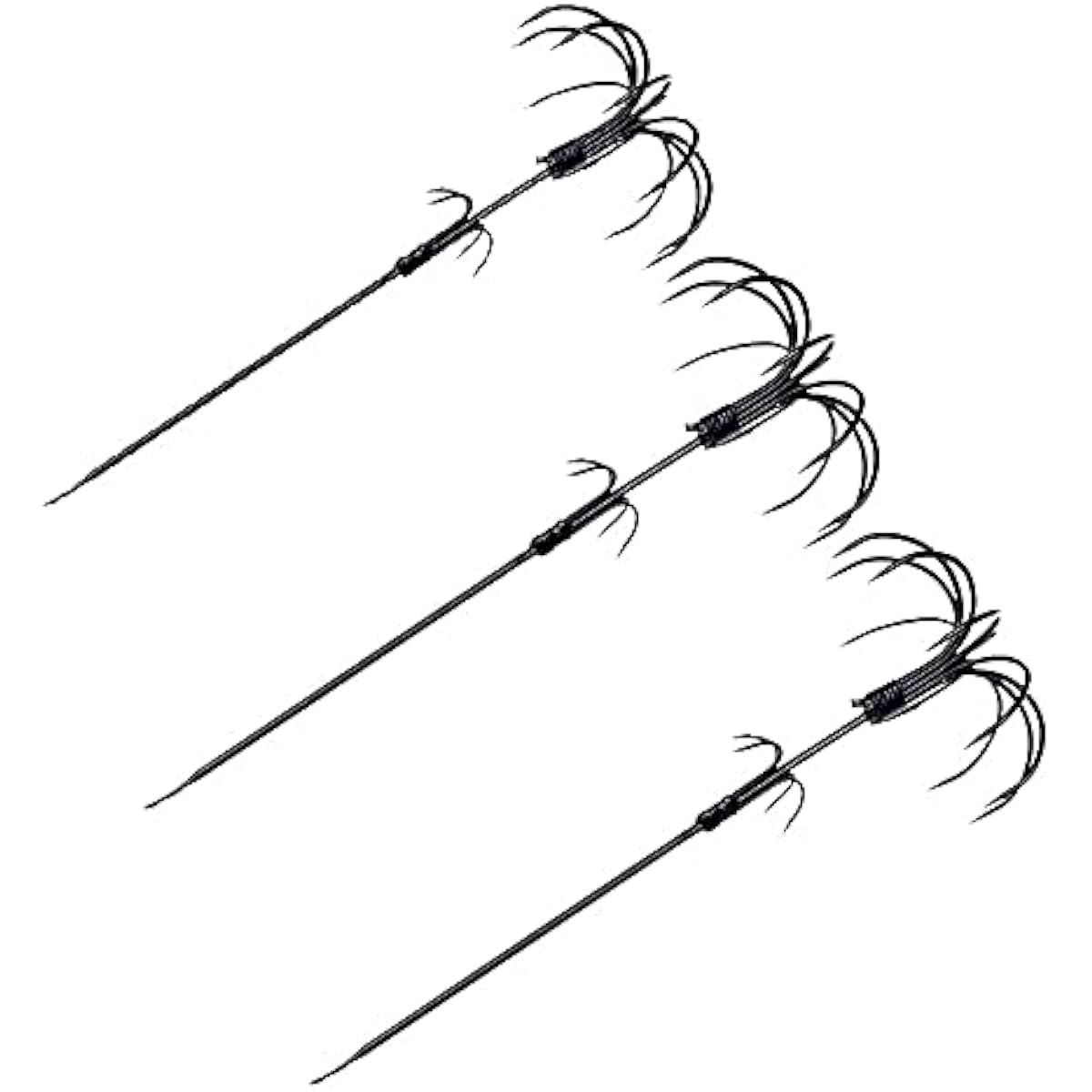 river horse squid hook set of 3 hanging hook swimming float fishing blue squid