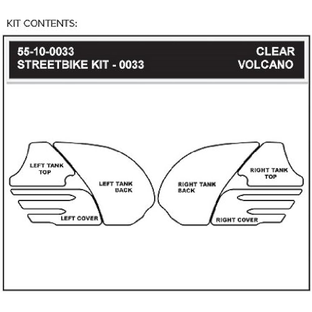 STOMPGRIP Traction Pad Tank Kit VOLCANO Black ZZR1400 [ZX-14](06-11) 55-3005B