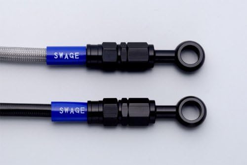 SWAGE LINE Front & Clutch Hose Set Front Hose: Direct Type Aluminum (Black/Black) Black Smoke Hose ZEPHYR1100 92-06 BAWB646 [HTRC9]