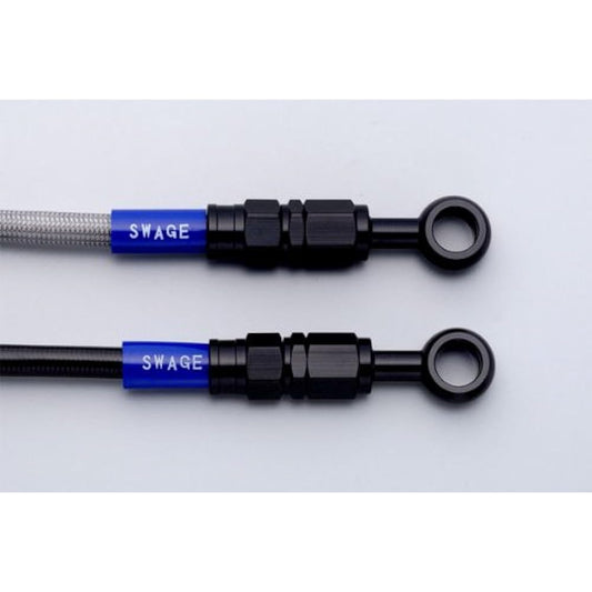 SWAGE LINE Front & Clutch Hose Set Front Hose: Direct Type Aluminum (Black/Black) Black Smoke Hose ZEPHYR1100 92-06 BAWB646 [HTRC9]