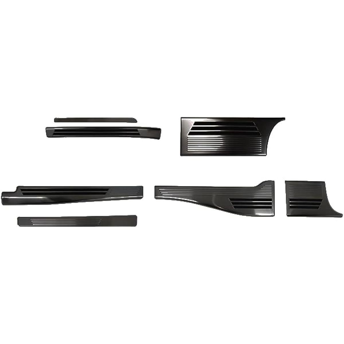 Samurai Produce Daihatsu Tanto LA650S LA660S Driver's Long Slide Seat Scuff Plate Cover Front and Rear Set 7P Non-slip Rubber Black Hairline