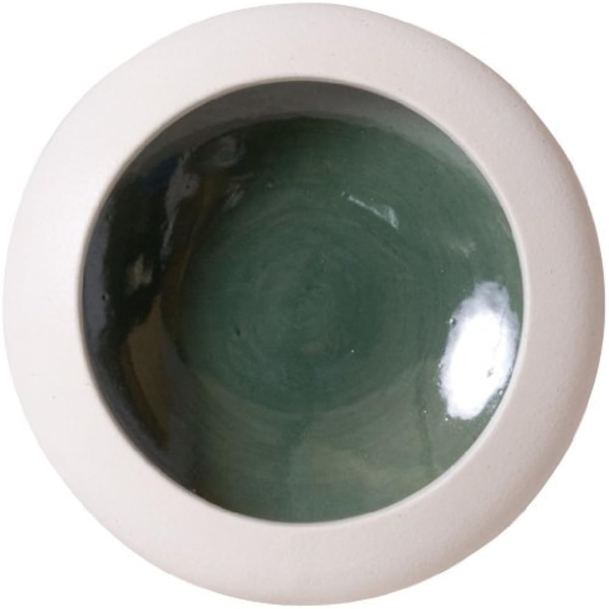 Plus Garden Water Bowl Cocoon Φ300mm No Bottom Hole Green Shigaraki Ware 454-01