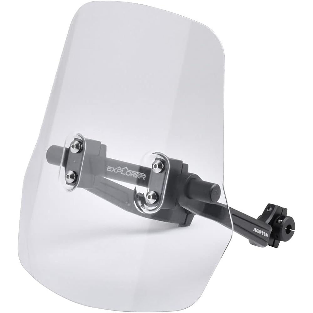 ZETA Explorer Windshield Handlebar Brace Mounted Type Standard Screen Type (For Handlebars with Brace) ZE70-5011