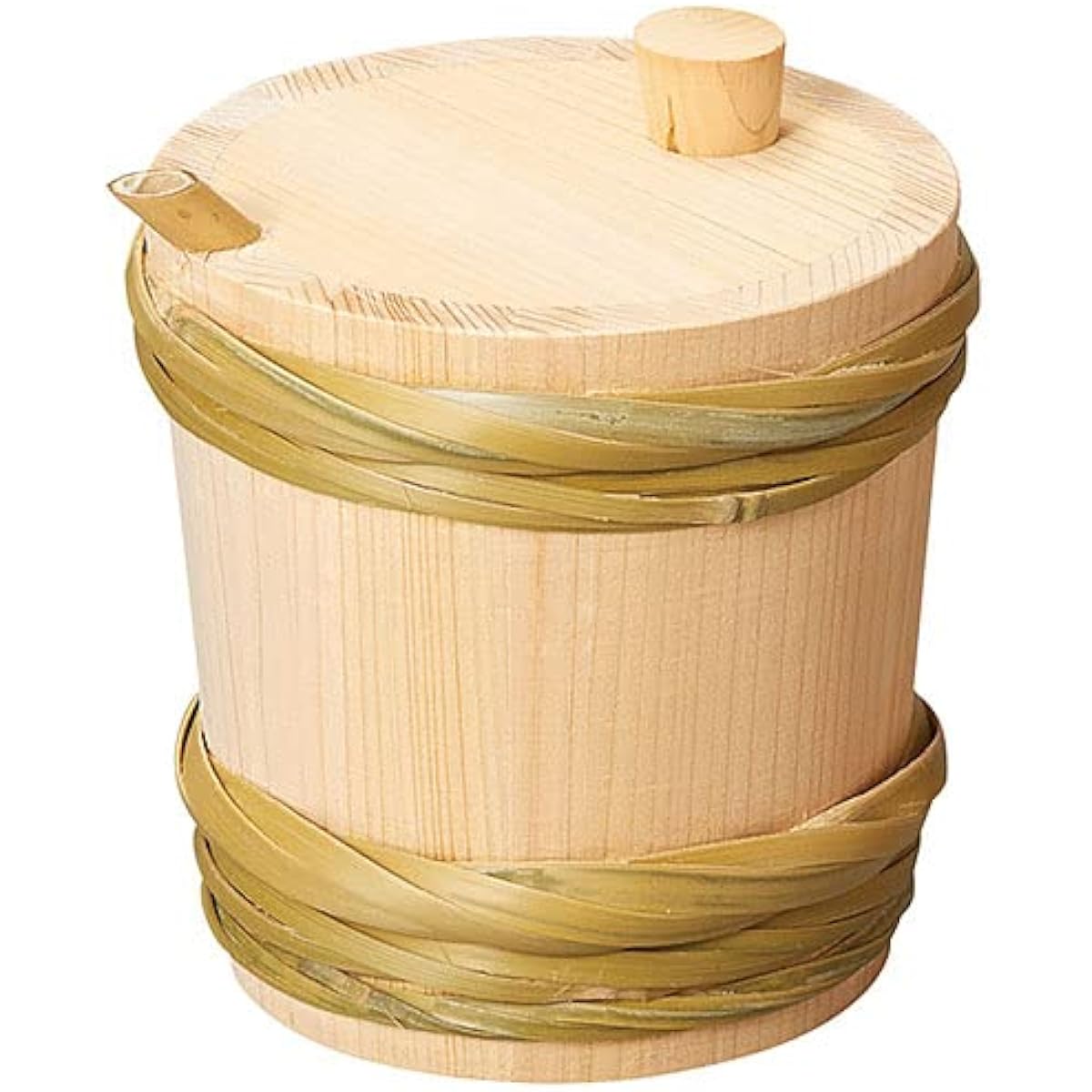 Sawara/flat barrel (1.5 cups) bamboo hoop [approx. φ10.3 x H10.5cm] | Sake vessel