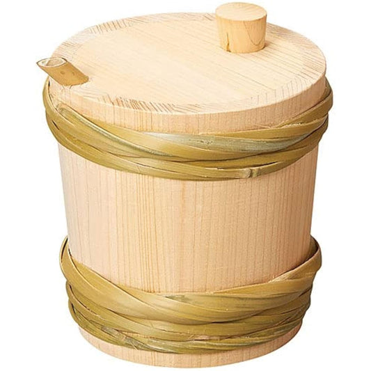 Sawara/flat barrel (1.5 cups) bamboo hoop [approx. φ10.3 x H10.5cm] | Sake vessel