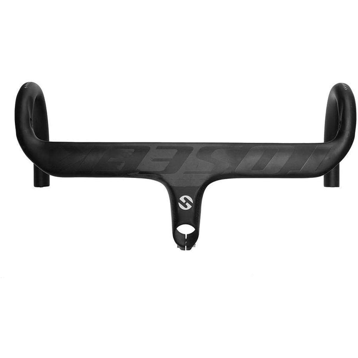 TOSEEK Aero Integrated Carbon Handlebar (Big B) 28.6mm 400/420/440mm With Stem For Bike (Black,120x440mm)
