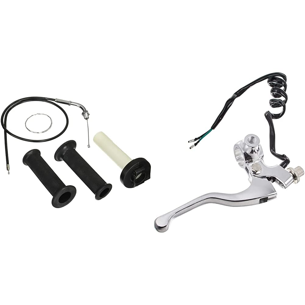 KITACO High Throttle Set for Big Carburetor MONKEY Gorilla Gag 901-1013000 & Right Lever & Holder Set (Short/Mirror Holder Included) MONKEY etc. Silver 525-0701101 [Set Purchase]