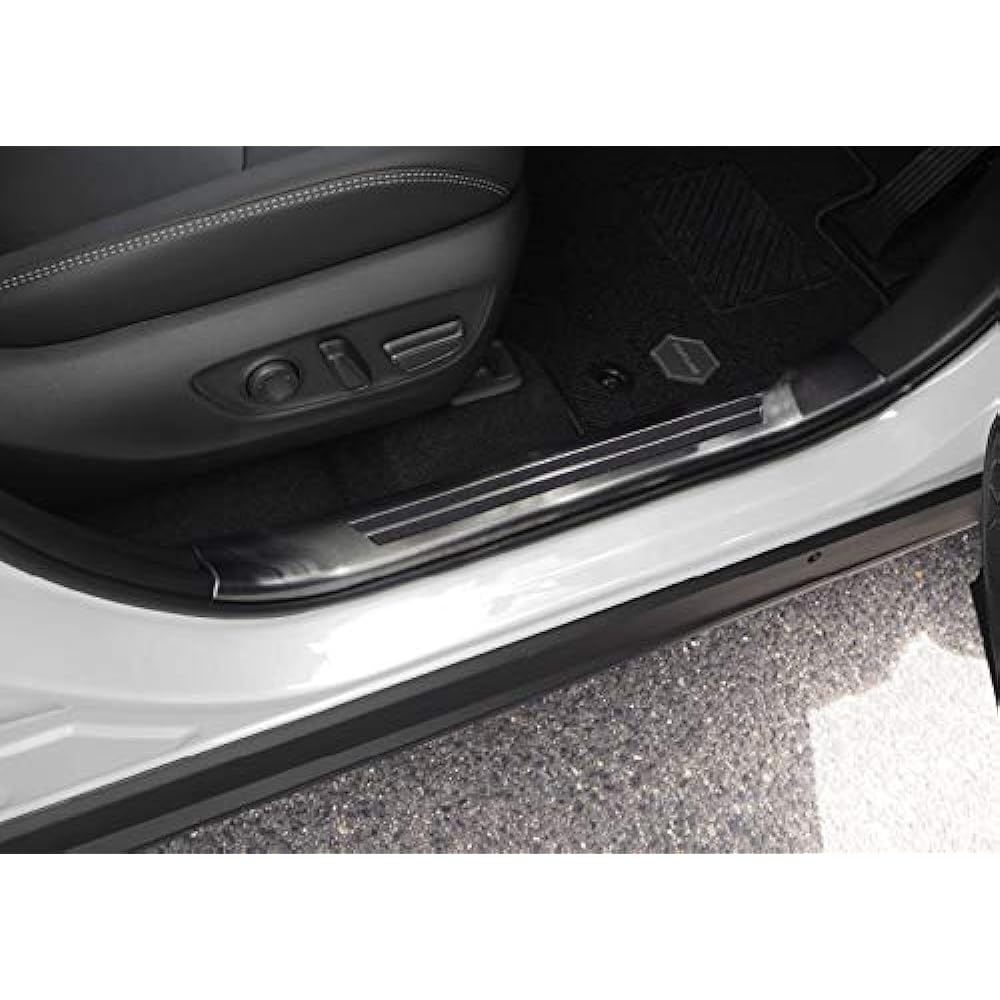 Samurai Produce Toyota RAV4 50 Series Exclusive Scuff Plate Side Step Inside Front and Rear Set 4P Non-slip Rubber Black Hairline
