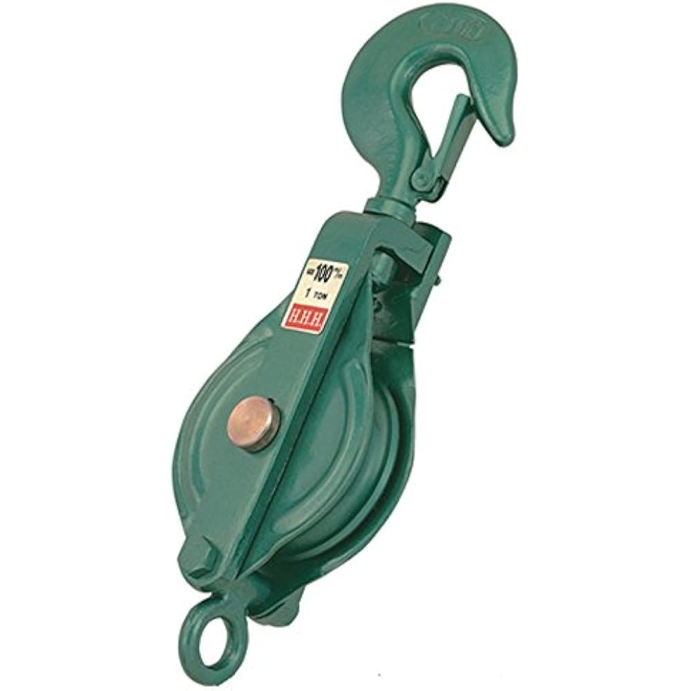 HHH Strong Pulley Single Wheel Snatch (with Becket) Hook Type 100mm 1t 100×1S