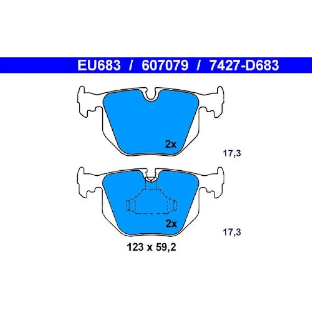 PADDING (ate-at2020) Brake Pads Set 34211163324 13046070792