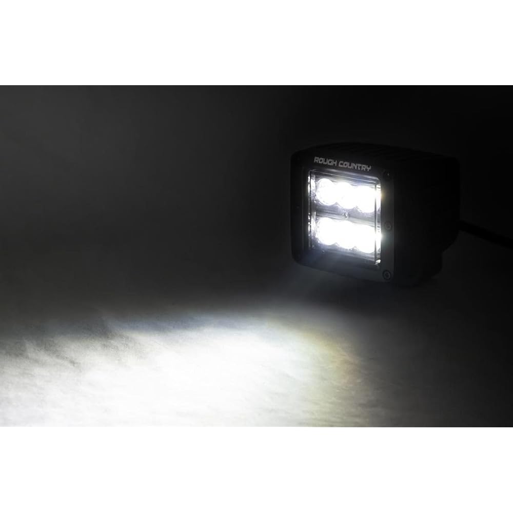 ROUGH COUNTRY 2 inch square CREE Cube LED Light Black Series Frad Beam (Pair) 70133BL