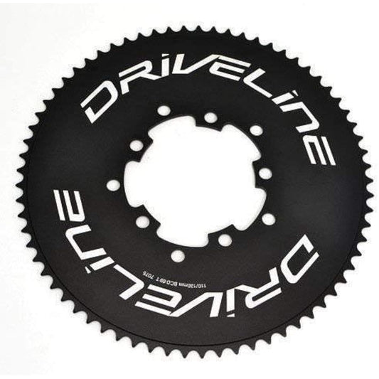 Driveline 69T AL7075 Road Bike Bicycle TT Chainring 69T, BCD 110/130mm, Black, ST1408