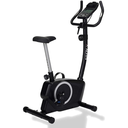 ALINCO Fitness Bike Aeromagnetic Bike 8 Levels Load Adjustment Comes with Moving Casters Black AFB5220K Quiet Saddle Adjustment Easy Assembly Heart Rate Measurement Easy Movement Tablet Tray