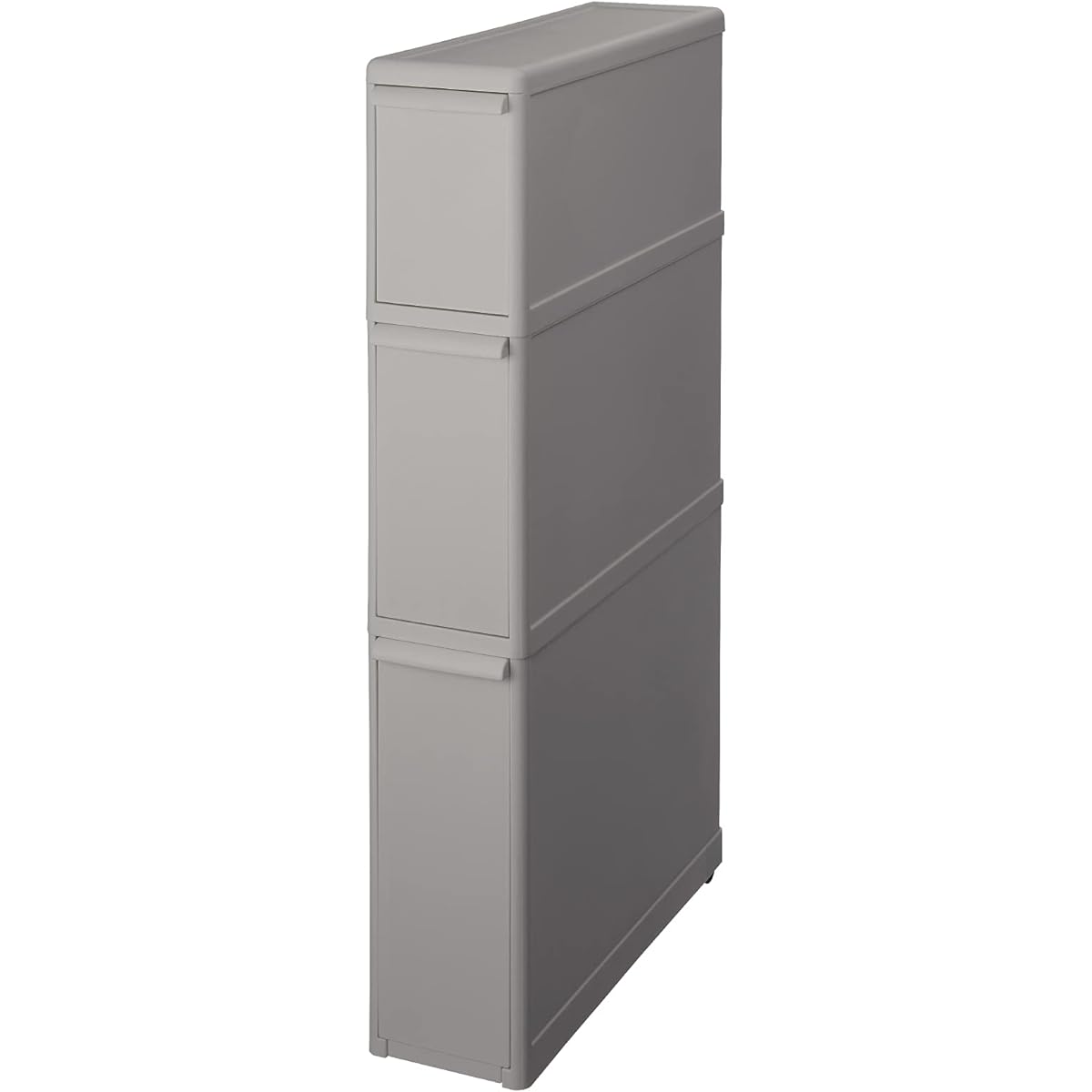 Like-it Kitchen Storage Gap Drawer Super Slim 3 Tiers Approximately Width 14 x Depth 46.5 x Height 82 cm All Gray Made in Japan FTS-111L Hide Storage Width 14 cm Dead Space Storage Utilize Gap Retort Food Storage Retort Curry Disaster Prevention Food sto