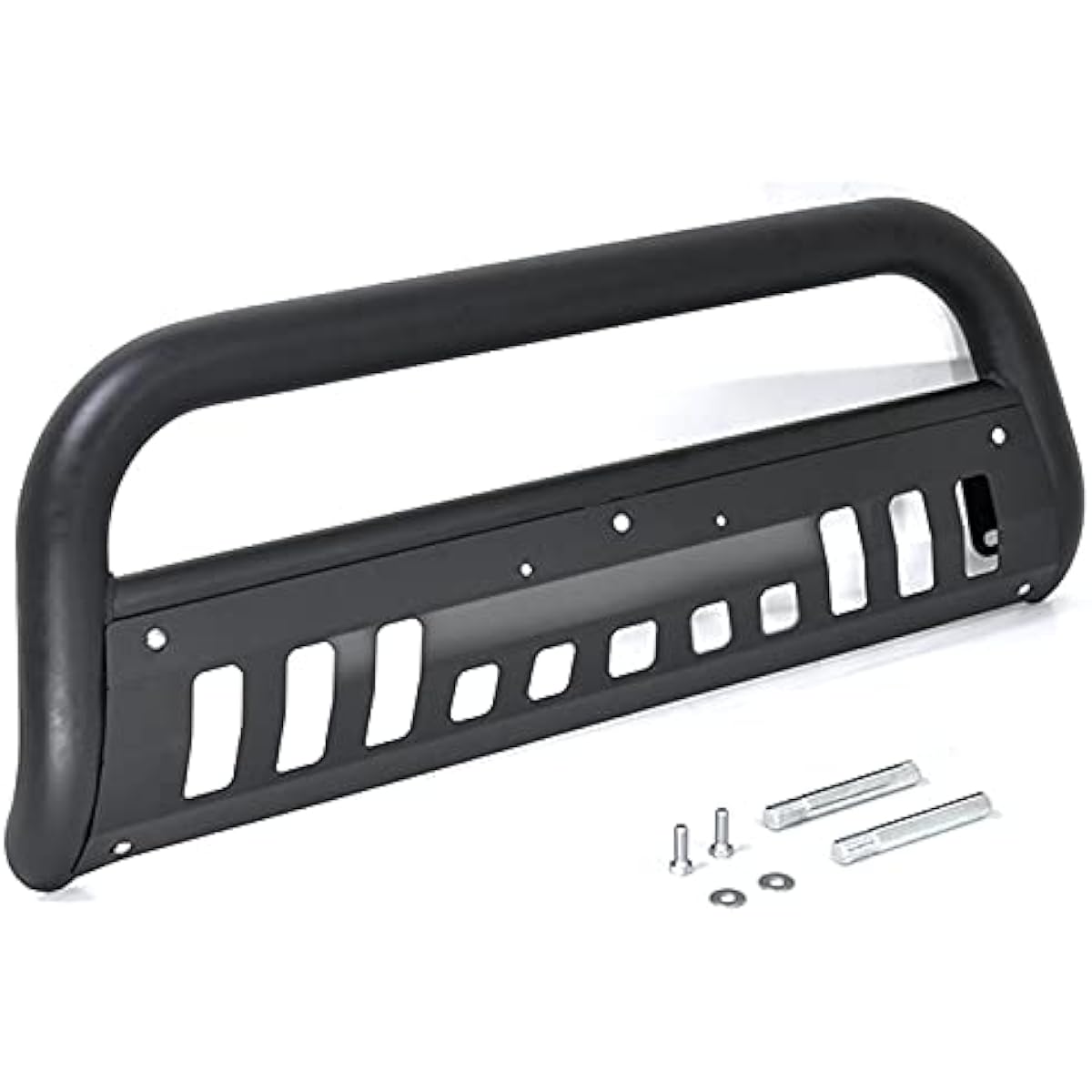 HELIOS 27107 200 Series Hiace Wide Pipe Grill Guard Black with Skid Plate U-Shaped Bush Bar Bumper Guard SUN