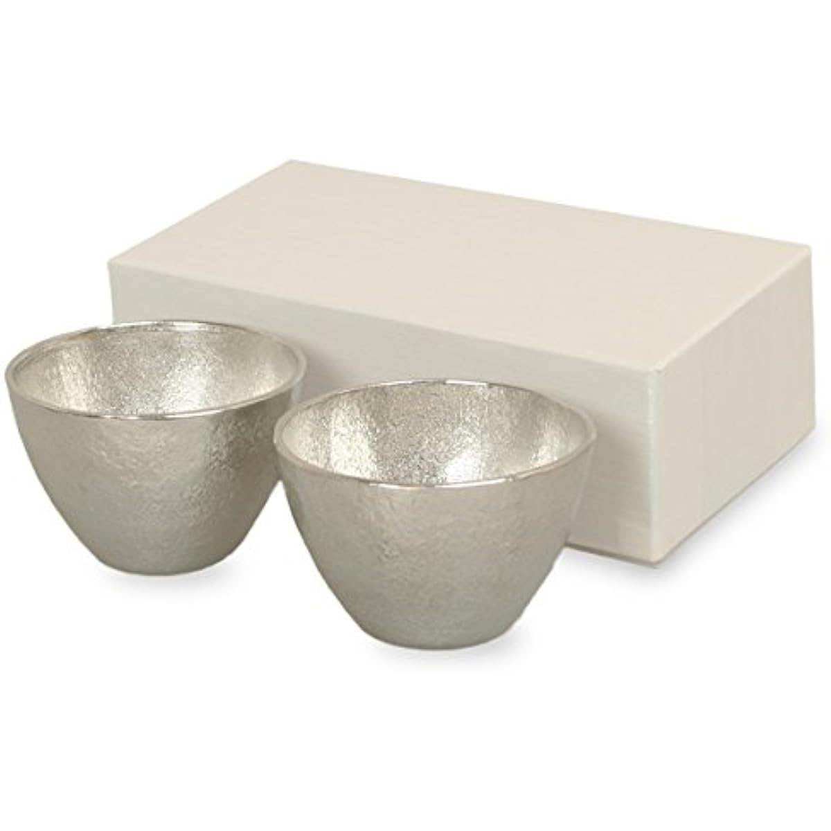 Tin sake cup, choko, Nousaku, 100% genuine tin, sake cup, sake cup, pair set of 2, tin