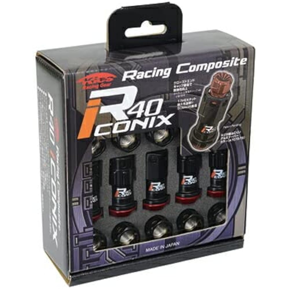 KYO-EI [Kyoei Sangyo] Racing Composite R40 iCONIX Racing Composite R40 Iconix RI-03KU Nut Set 1.25 BK No Cap Blue RI-03KU