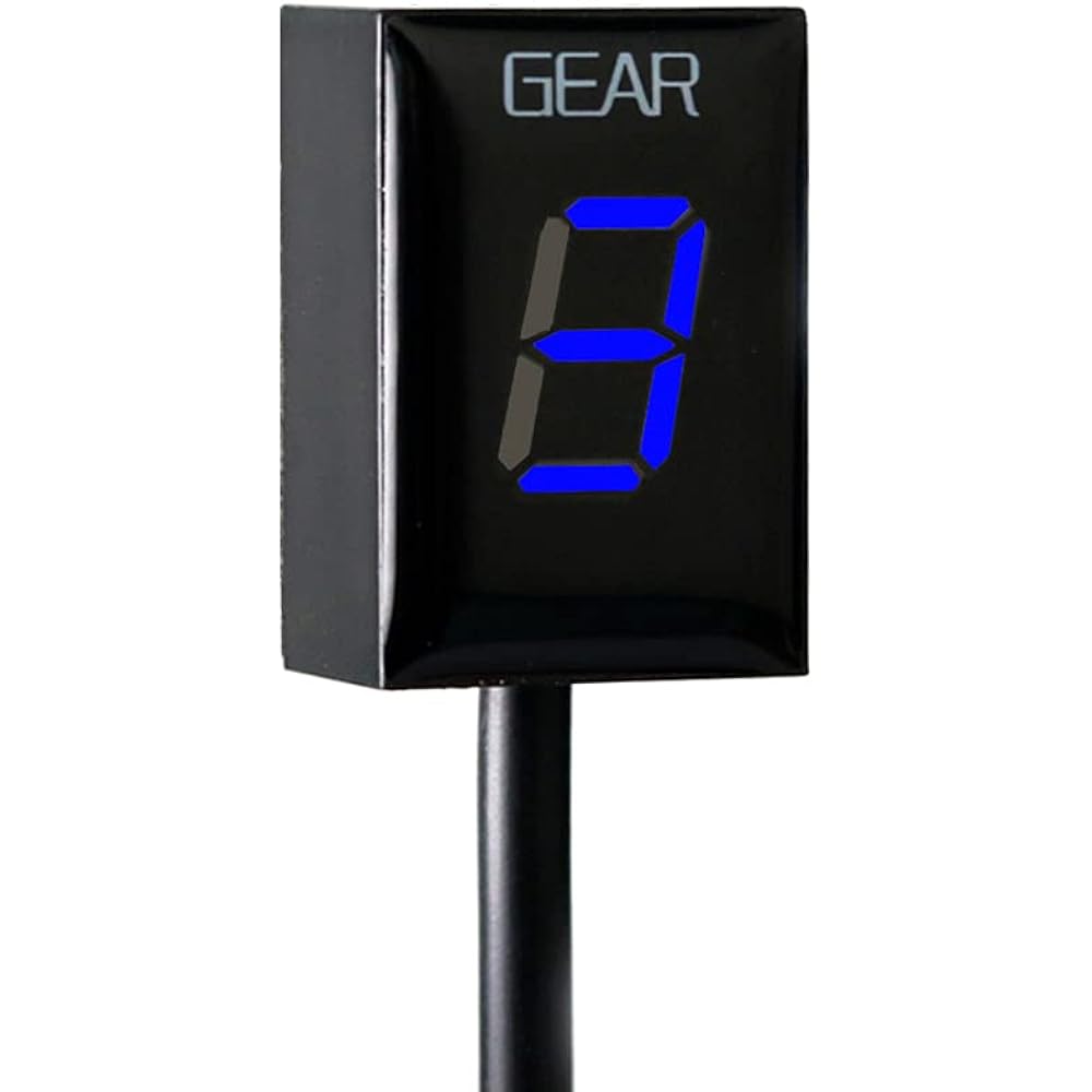 Motorcycle Gear Indicator for Honda CBR CB500X CB400SF CB650F CB1300 CBR600RR CB1000R Cb650r VFR800 Digital Meter LED Display Waterproof Plug and Play (Blue)