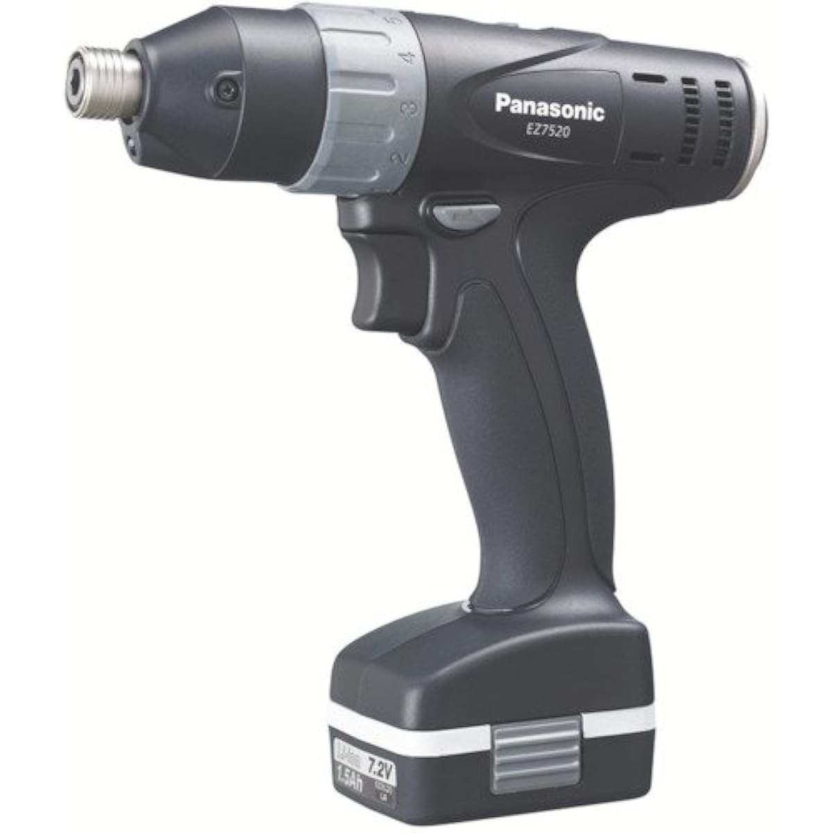 Panasonic Rechargeable Multi-Impact Driver 7.2V 1.5Ah Battery Pack x 2/Charger/Case Included T-Shape SLIMO (Slim and Light) Drill Driver Good Design Award EZ7520LA2S-B Black