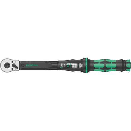 Wera 05075621001 | Click-Torque C2 Wrench Black/Green with Reversible Ratchet 13mm 20-100Nm [Regular Japanese Import Product]