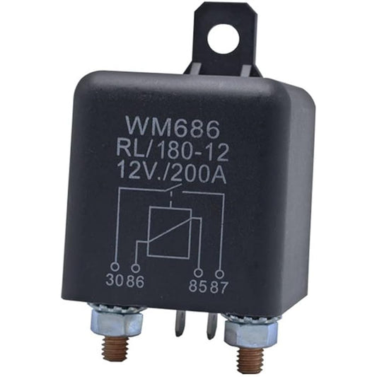 Starter Solenoid Relay High Current Relay Starting Relay DC 12V/24V 100A/200A Relay 4 Pin Automotive Large Current Start Relay Normally Open Relay