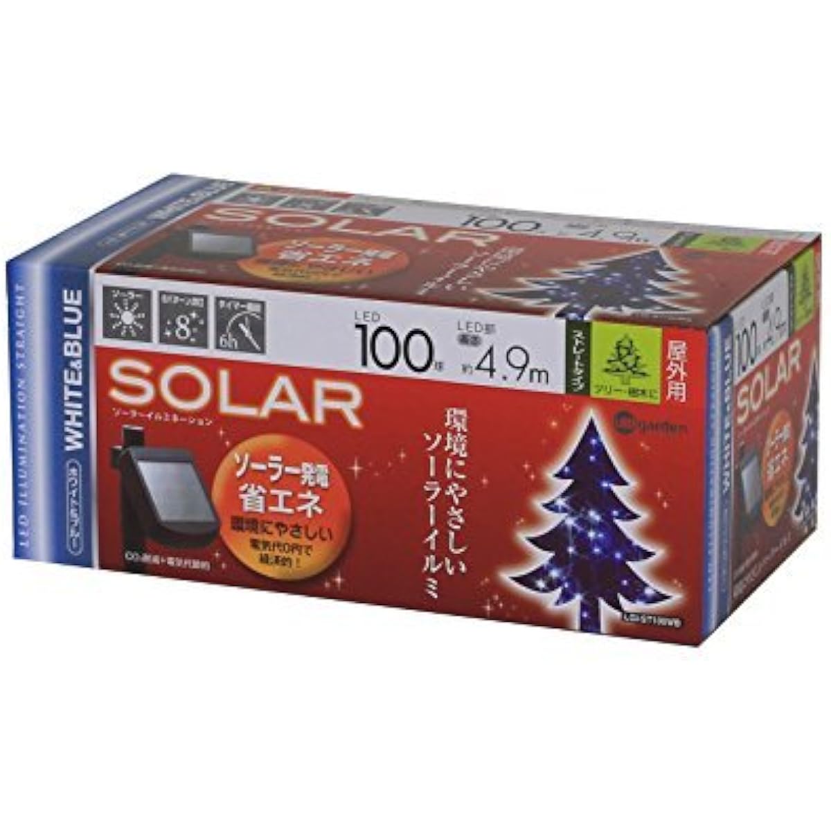 Takasho Solar Illumination 100 Bulbs White/Blue [LGI-ST100WB] Christmas Decoration Outdoor LED Lighting