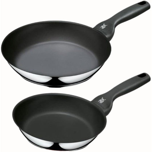 (WMF Ceradur Prophy Frying Pan 2 Piece Set 24cm 20cm) Gas Fire IH Compatible VMF Cookware Germany Kitchen Ceramic Stainless Steel Costco 29751