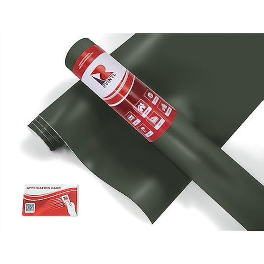 AVERY DENNISON SW900 732 -O Mat Olive Green Sprem Wrapping Film Vinyl Rap Seat Roll- (with 12 inch x 60 -inch application card)
