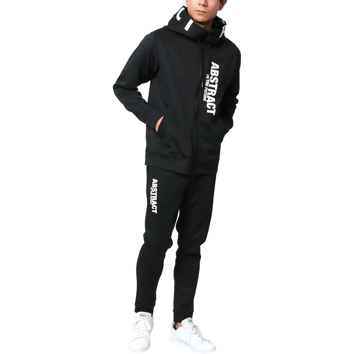 [Soleildor] Men's tracksuit, top and bottom set, logo print, set up, M-5L, room wear, loungewear